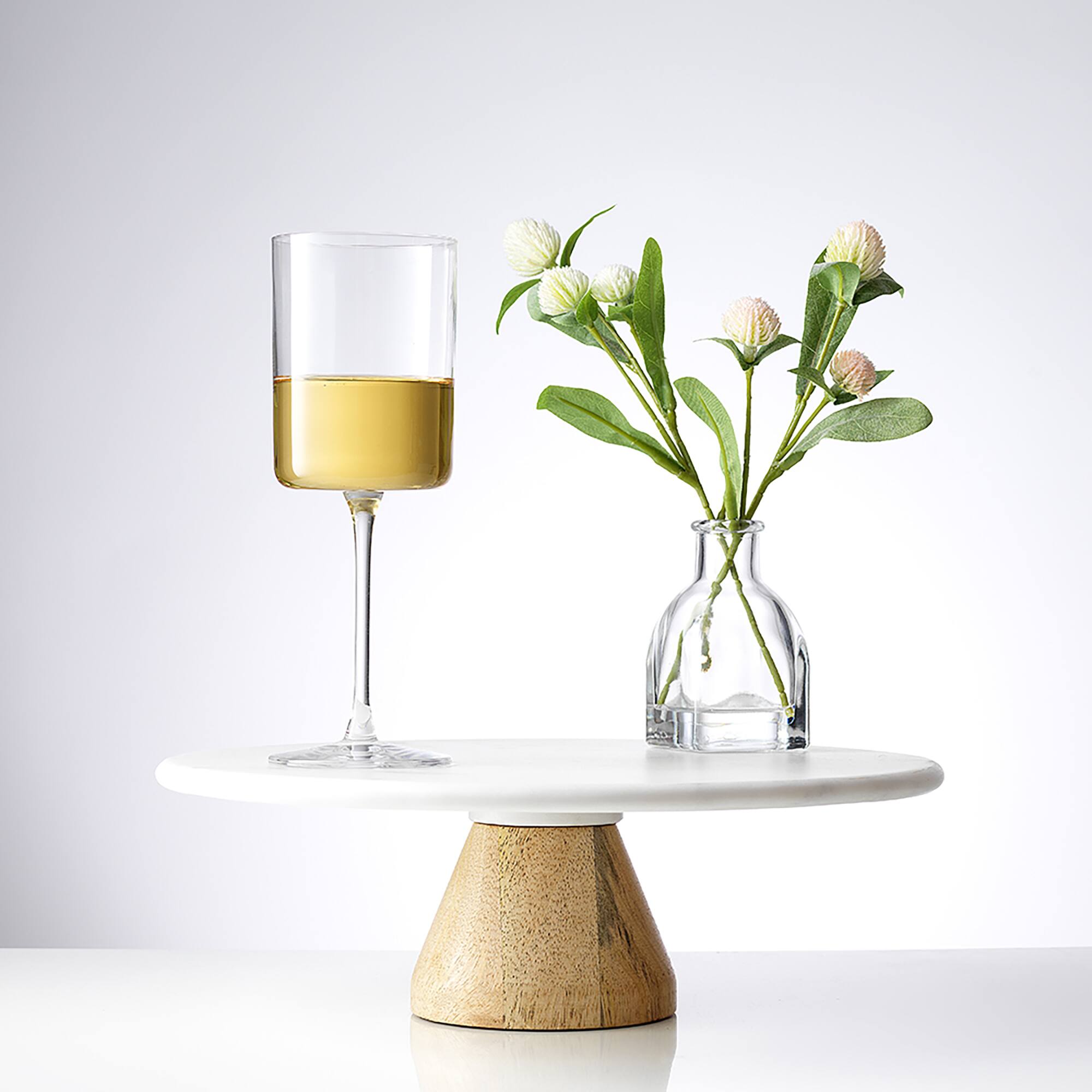 JoyJolt® 11oz. Claire Crystal Cylinder White Wine Glasses, 4ct.